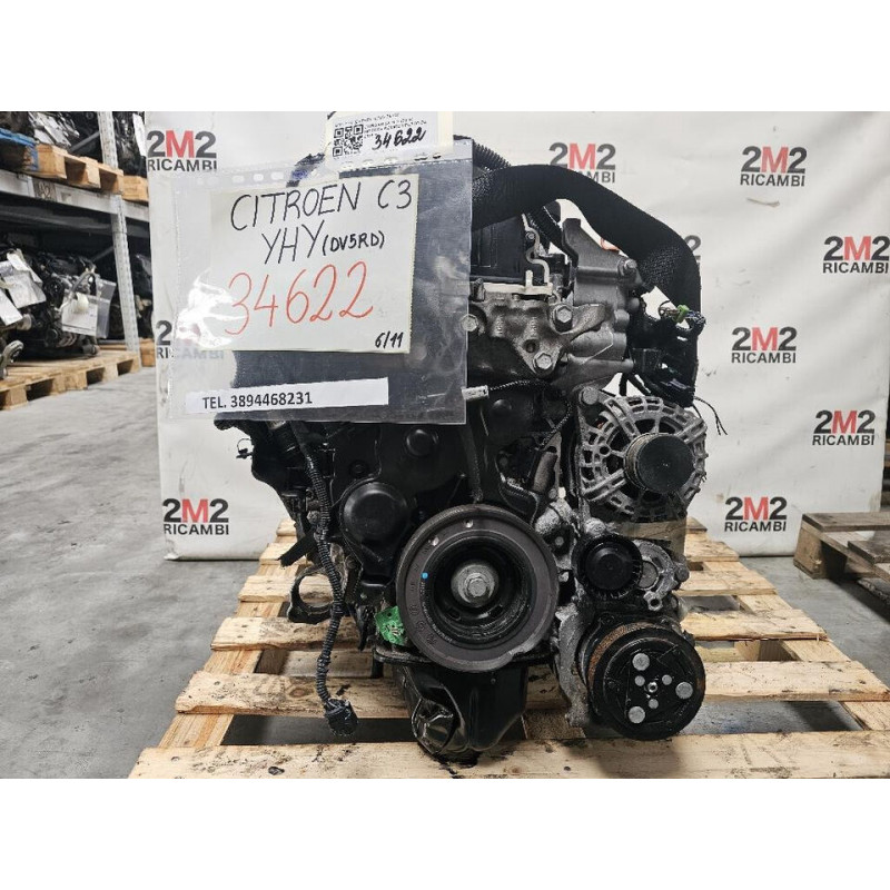 Complete engine Citroen C3 Series YHY (DV5RD) 102 HP 75 KW DV5RD/YHY Diesel 1499 (09-15)